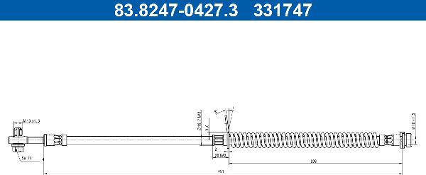 ATE 83.8247-0427.3 - Гальмівний шланг autocars.com.ua
