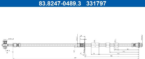 ATE 83.8247-0489.3 - Гальмівний шланг autocars.com.ua