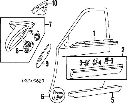 AUDI 8D1858532C3FZ - Зовнішнє дзеркало autocars.com.ua