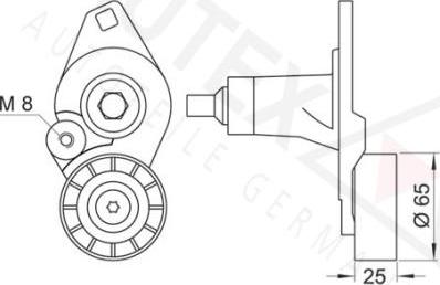 Autex 601184 - Натягувач ременя, клинові зуб. autocars.com.ua