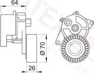 Autex 601482 - Натягувач ременя, клинові зуб. autocars.com.ua