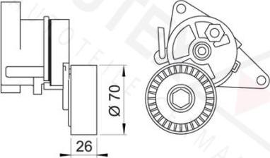 Autex 601492 - Натягувач ременя, клинові зуб. autocars.com.ua