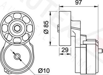 Autex 601582 - Натягувач ременя, клинові зуб. autocars.com.ua