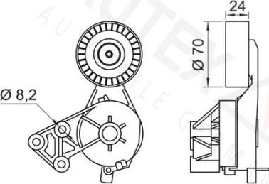 Autex 601862 - Натягувач ременя, клинові зуб. autocars.com.ua