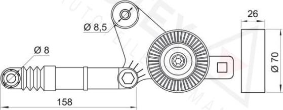 Autex 602057 - Натягувач ременя, клинові зуб. autocars.com.ua