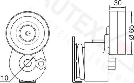 Autex 602061 - Натягувач ременя, клинові зуб. autocars.com.ua