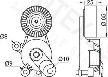 Autex 602075 - Натягувач ременя, клинові зуб. autocars.com.ua