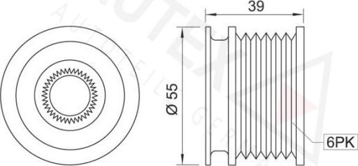 Autex 621014 - Шкив генератора, муфта autodnr.net