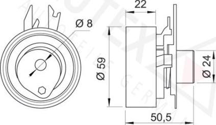 Autex 641025 - Натяжна ролик, ремінь ГРМ autocars.com.ua