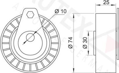 Autex 641048 - Натяжна ролик, ремінь ГРМ autocars.com.ua