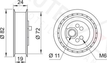 Autex 641106 - Натяжна ролик, ремінь ГРМ autocars.com.ua