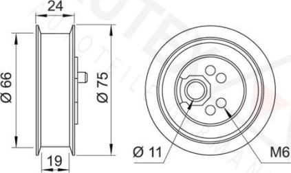 Autex 641116 - Натяжна ролик, ремінь ГРМ autocars.com.ua