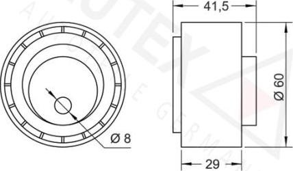 Autex 641167 - Натяжна ролик, ремінь ГРМ autocars.com.ua