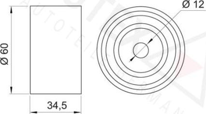 Autex 641256 - Натяжна ролик, ремінь ГРМ autocars.com.ua