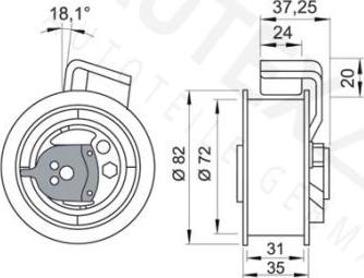 Autex 641264 - Натяжна ролик, ремінь ГРМ autocars.com.ua