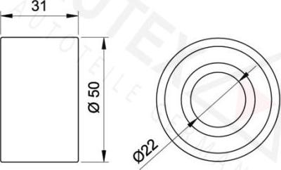 Autex 641310 - Паразитний / Провідний ролик, зубчастий ремінь autocars.com.ua
