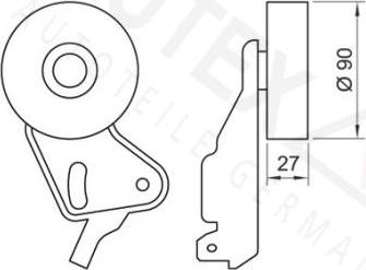 Autex 641328 - Паразитний / провідний ролик, поліклиновий ремінь autocars.com.ua