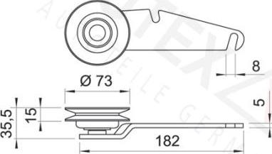 Autex 641414 - Натяжна ролик, клиновий ремінь autocars.com.ua