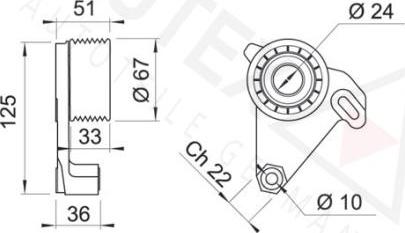 Autex 641504 - Натяжна ролик, ремінь ГРМ autocars.com.ua