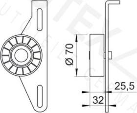 Autex 641586 - Паразитний / провідний ролик, поліклиновий ремінь autocars.com.ua