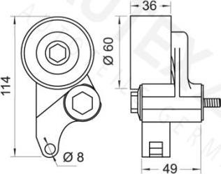 Autex 641593 - Натяжна ролик, ремінь ГРМ autocars.com.ua