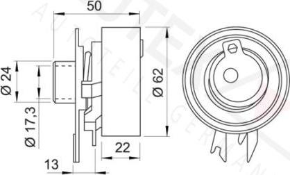 Autex 641659 - Натяжна ролик, ремінь ГРМ autocars.com.ua