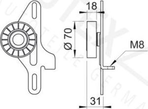 Autex 641672 - Паразитний / провідний ролик, поліклиновий ремінь autocars.com.ua