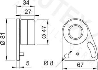 Autex 641785 - Натяжна ролик, ремінь ГРМ autocars.com.ua