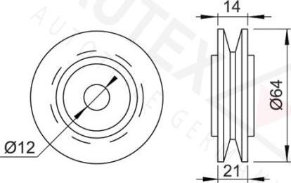 Autex 641902 - Паразитний / провідний ролик, поліклиновий ремінь autocars.com.ua
