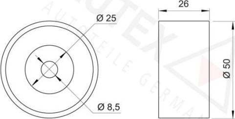 Autex 641961 - Паразитний / провідний ролик, поліклиновий ремінь autocars.com.ua
