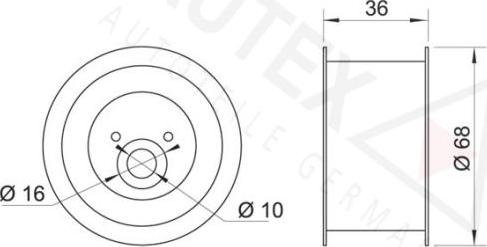 Autex 651187 - Паразитний / Провідний ролик, зубчастий ремінь autocars.com.ua