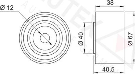Autex 651259 - Паразитний / Провідний ролик, зубчастий ремінь autocars.com.ua