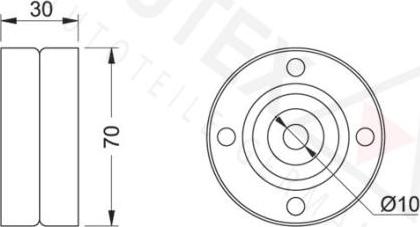 Autex 651321 - Паразитний / провідний ролик, поліклиновий ремінь autocars.com.ua