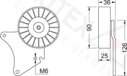 Autex 651375 - Паразитний / провідний ролик, поліклиновий ремінь autocars.com.ua