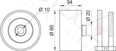 Autex 651422 - Паразитний / Провідний ролик, зубчастий ремінь autocars.com.ua