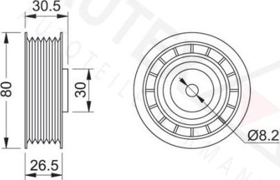 Autex 651463 - Паразитний / провідний ролик, поліклиновий ремінь autocars.com.ua