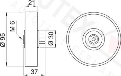 Autex 651519 - Паразитний / провідний ролик, поліклиновий ремінь autocars.com.ua