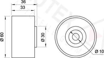Autex 651561 - Паразитний / Провідний ролик, зубчастий ремінь autocars.com.ua