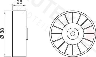 Autex 651613 - Паразитний / провідний ролик, поліклиновий ремінь autocars.com.ua