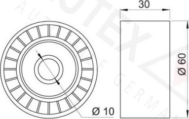 Autex 651746 - Паразитний / провідний ролик, поліклиновий ремінь autocars.com.ua