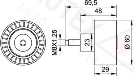 Autex 651777 - Направляющий ролик, зубчатый ремень autodnr.net