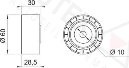 Autex 651794 - Паразитний / провідний ролик, поліклиновий ремінь autocars.com.ua