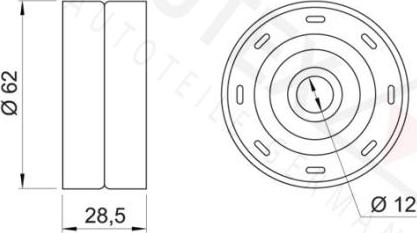 Autex 651809 - Паразитний / Провідний ролик, зубчастий ремінь autocars.com.ua