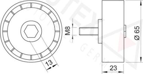 Autex 651871 - Паразитний / провідний ролик, поліклиновий ремінь autocars.com.ua
