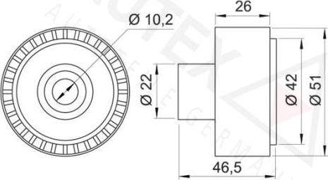 Autex 651885 - Направляющий ролик, поликлиновый ремень autodnr.net