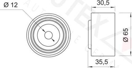 Autex 651935 - Паразитний / Провідний ролик, зубчастий ремінь autocars.com.ua
