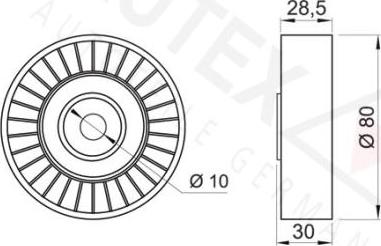 Autex 651948 - Паразитний / провідний ролик, поліклиновий ремінь autocars.com.ua