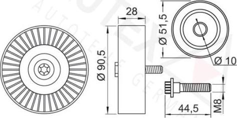 Autex 652031 - Паразитний / провідний ролик, поліклиновий ремінь autocars.com.ua