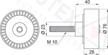Autex 652074 - Паразитний / провідний ролик, поліклиновий ремінь autocars.com.ua