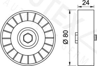 Autex 653247 - Паразитний / провідний ролик, поліклиновий ремінь autocars.com.ua